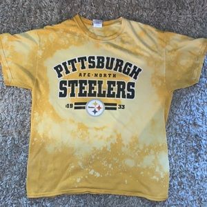Vintage Pittsburgh Steelers Bleach-dyed t shirt. Mens Large